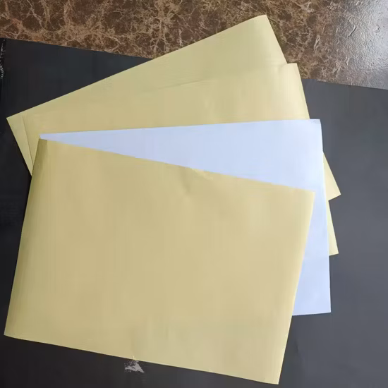 Papel de base de adesivo de papel de liberação de silicone amarelo